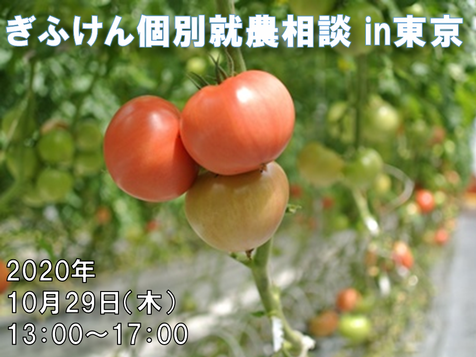 【2020.10.29】個別就農相談 in 東京を開催します！